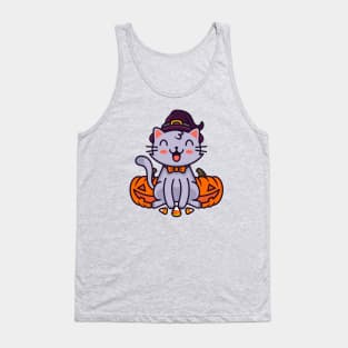 Happy Hallowen Cat Tank Top